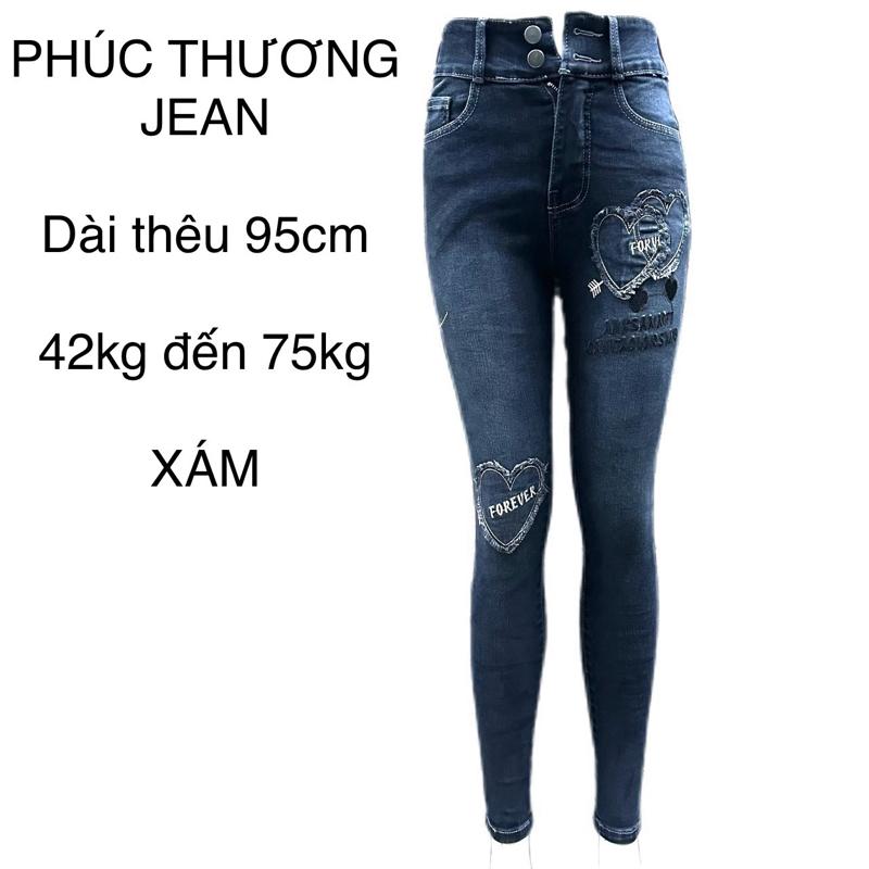 D42 Quần dài lưng cao 2 nút thêu Ôm gọn 95cm Co Giãn 4 Chiều Size 27-35 - Women, Pants quần jean nữ quần xám quan jeanom lung cao quần big quần bó quần jean
