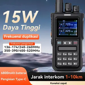 HT HX-8100 Walkie Talkie High Power 15Watt High-capacity 6800mAh Dual Band Radio Long Range 20KM Two Way Radio IP54 Waterproof dustproof Suitable for outdoor/hotel/school/construction site