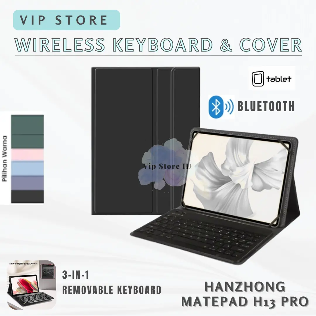 Hanzhong Matepad H13 Pro 10.3 Inch Flip Case Keyboard Bluetooth Non / Touchpad Leather Book Cover Keyboard Universal Tab