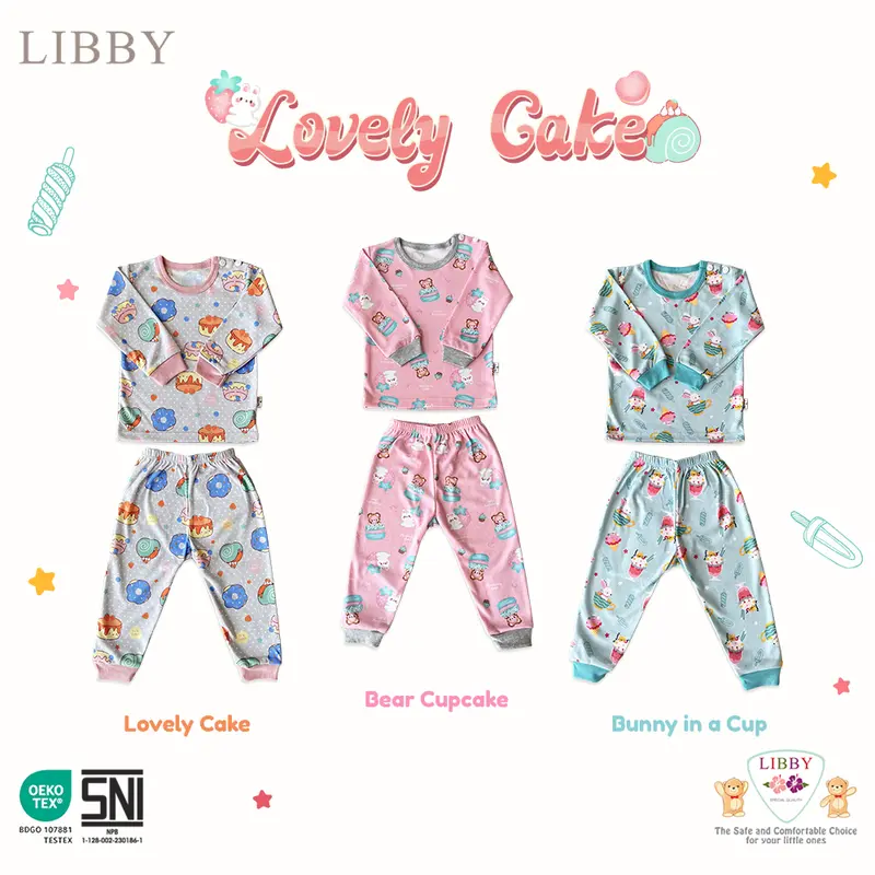 LIBBY Setelan Piyama Anak Perempuan Motif Lovely & Daisy  (1 stel) 3