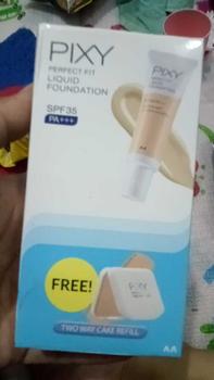 Product Review of Pixy Perfect Fit Liquid Foundation SPF35 PA++ Gratis Pixy UV Whitening Two Way Cake Refill Wajah from a**5 0