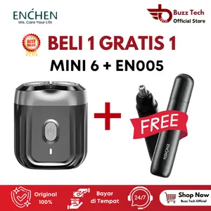 (BELI 1 GRATIS 1) ENCHEN - Paket Kombo Pencukur Jenggot dan Kumis Mini 6 Shaver + EN005 Nose Trimmer Pencukur Bulu Hidung