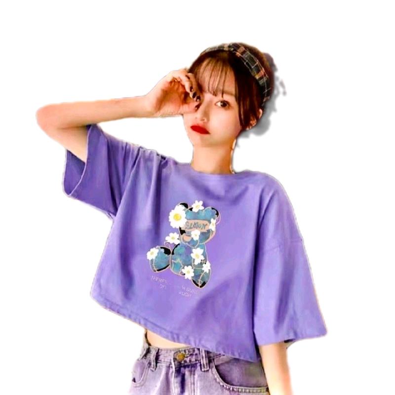 Crop Top Wanita 3/4 Dewasa & Remaja Terbaru Combeb - Model Terbaru - Distro, Combed, Polos, Tebal, Kaos, Panjang, Katun, Oversize, Oblong Nyaman Cewek T-Shirt Tee Unisex 4