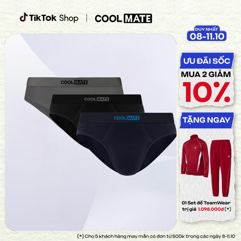 Combo 03 Quần lót nam Brief Cotton kháng khuẩn - Coolmate