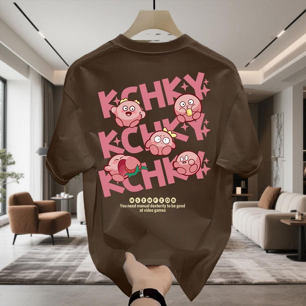 Kaos Lengan Pendek Ukuran Besar Motif Huruf Personal 100% Pink Desain Longgar Atasan Leher Bulat Unisex Kaos Lengan Pendek Ukuran Besar Motif Huruf Personal 100% Pink Desain Longgar Atasan Leher Bulat Unisex