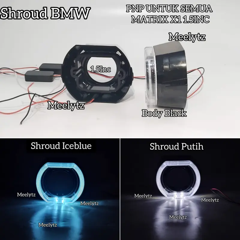 Shroud 1.5 inc Body Black Plus Ballast 2 Mode PNP Untuk Semua Merek Biled Matrix X1 1,5inc 0