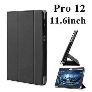 【Promotions】11.6 inch PRO12 Tablet PC Cover FlipStand PU Kulit Folio Stand Cover Smart AndroidTablet PC Black Cases