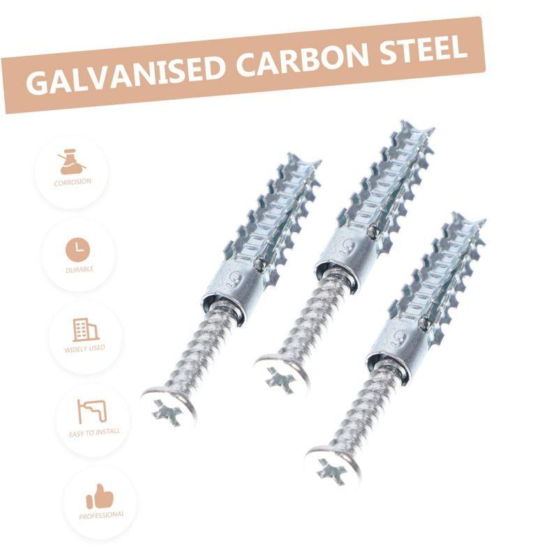 50set M6x30/ M8x32 Angkur Baut Tembok Sekrup Wall Anchor Tembok Sekrup Dinding Tembok Angkur Baut ekspansi besi, sekrup ekspansi logam, paku dinding semen