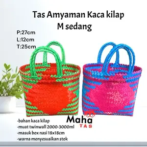 Tas Anyaman Kaca A Mengkilap Medium (M) Plastik - Tas Hajatan & Souvenir Belanja