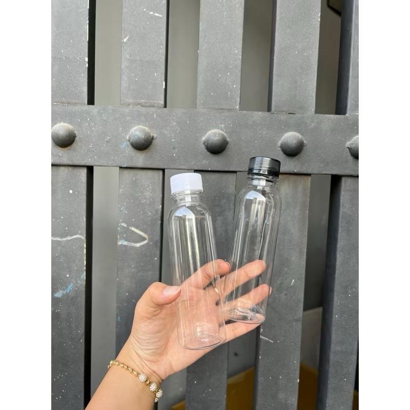 Chai nhựa tròn Combo100C 200ml nắp đen, trắng 0