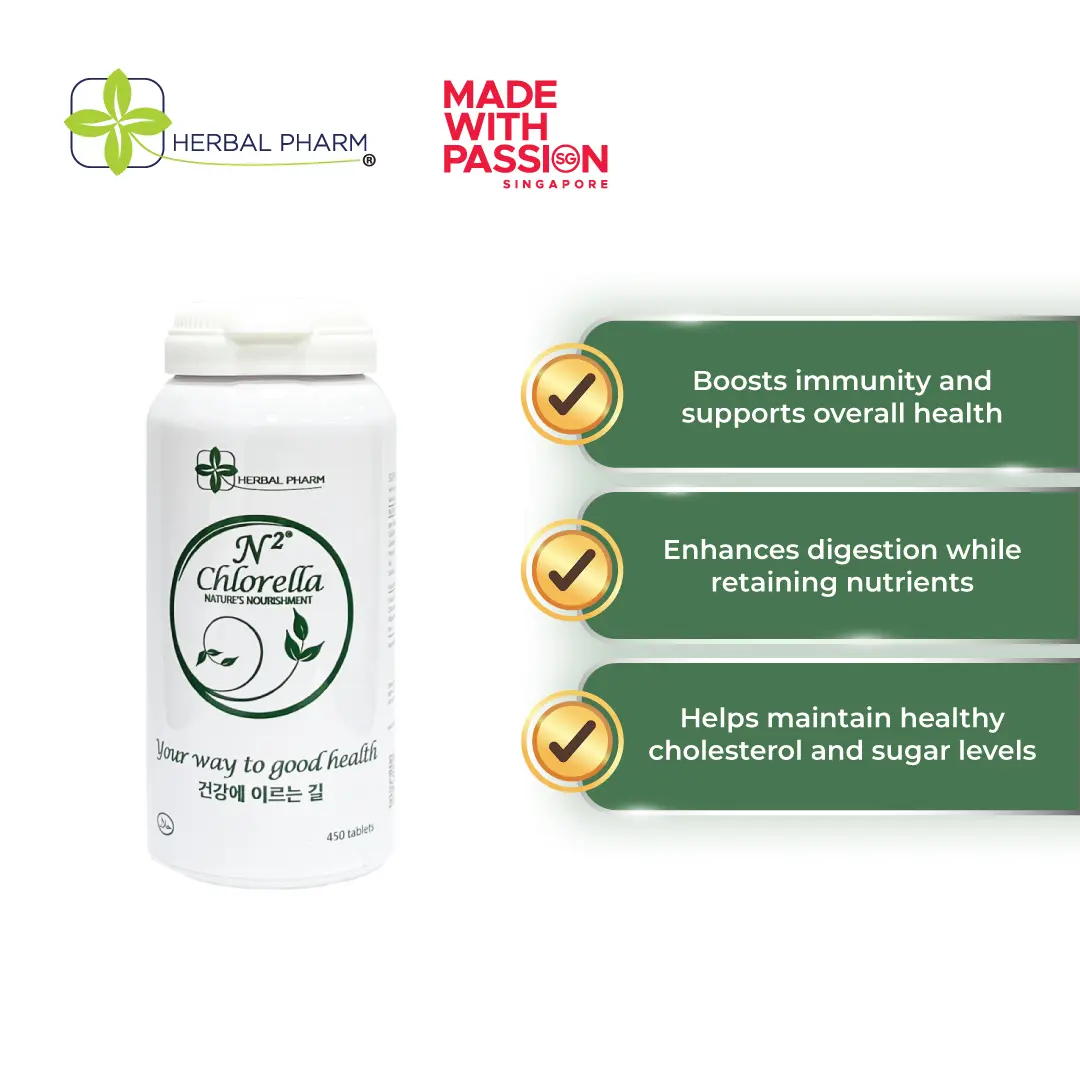 Herbal Pharm N2 Chlorella 450 Health Tablets, Detox and Weight Management (Beauty)