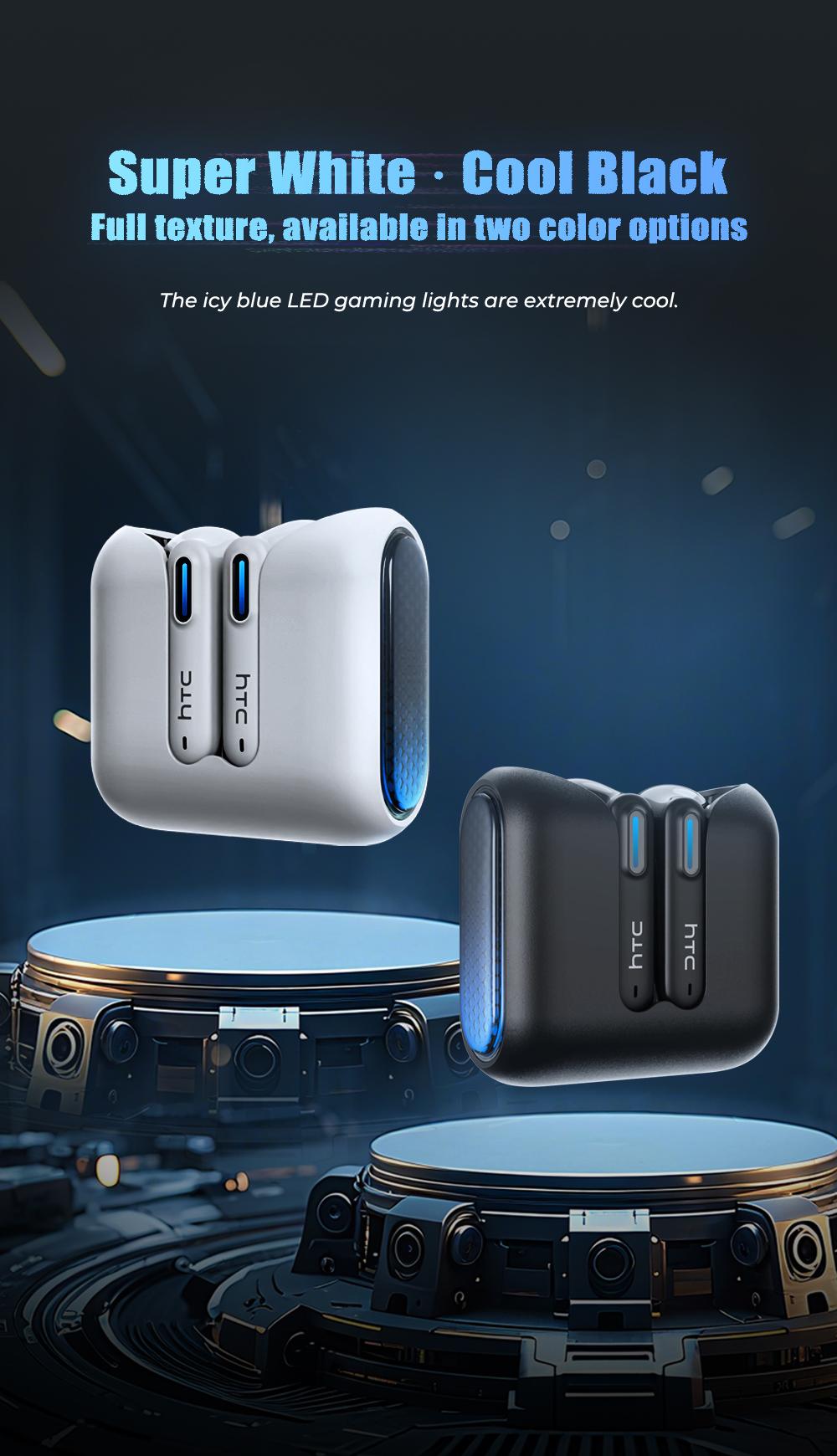 HTC NE49 AI Translation Earbuds Bluetooth 6.0 Gaming Headphones Real Time Translation in 134 Languages 35 Hours Long Battery Life HiFi Sound Quality IPX5 Waterproof Sports Travel Entertainment Music