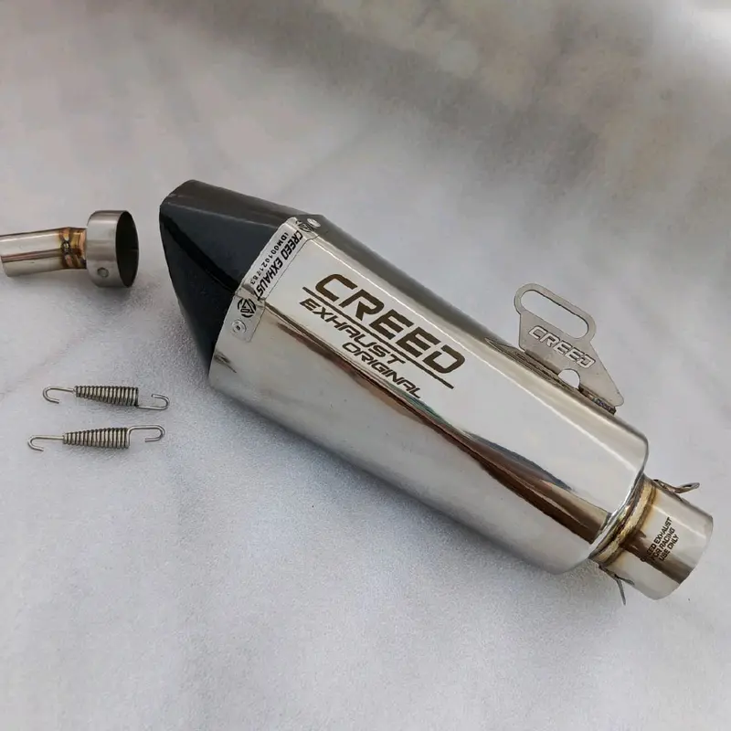 100% CREED EXHAUST ORIGINAL SUARA NGEBASS COCOK UNTUK MOTOR, n max old/new,aerox old/new,pcx150/160,adv150/160,vario160,mio j/m3/sporty/smaile/gt,vario125/150 led/new,vario125 bohlam/techno,vario110 fi,vario 110karbu,beat karbu/fi lama/street/deluxe, dll 7