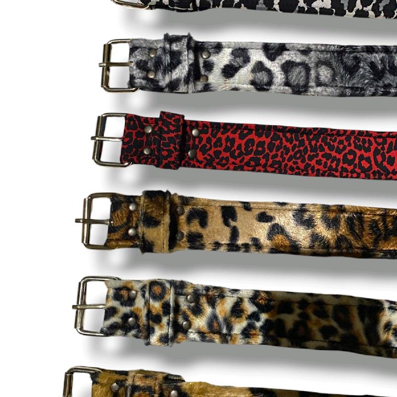 Sabuk Pinggang Leopard Gesper Model Beber Macan Tiger Ikat Pinggang Pria Wanita - Bahan Sintetis Bludru - Ukuran 120cm - 7 Lobang - Besi 1