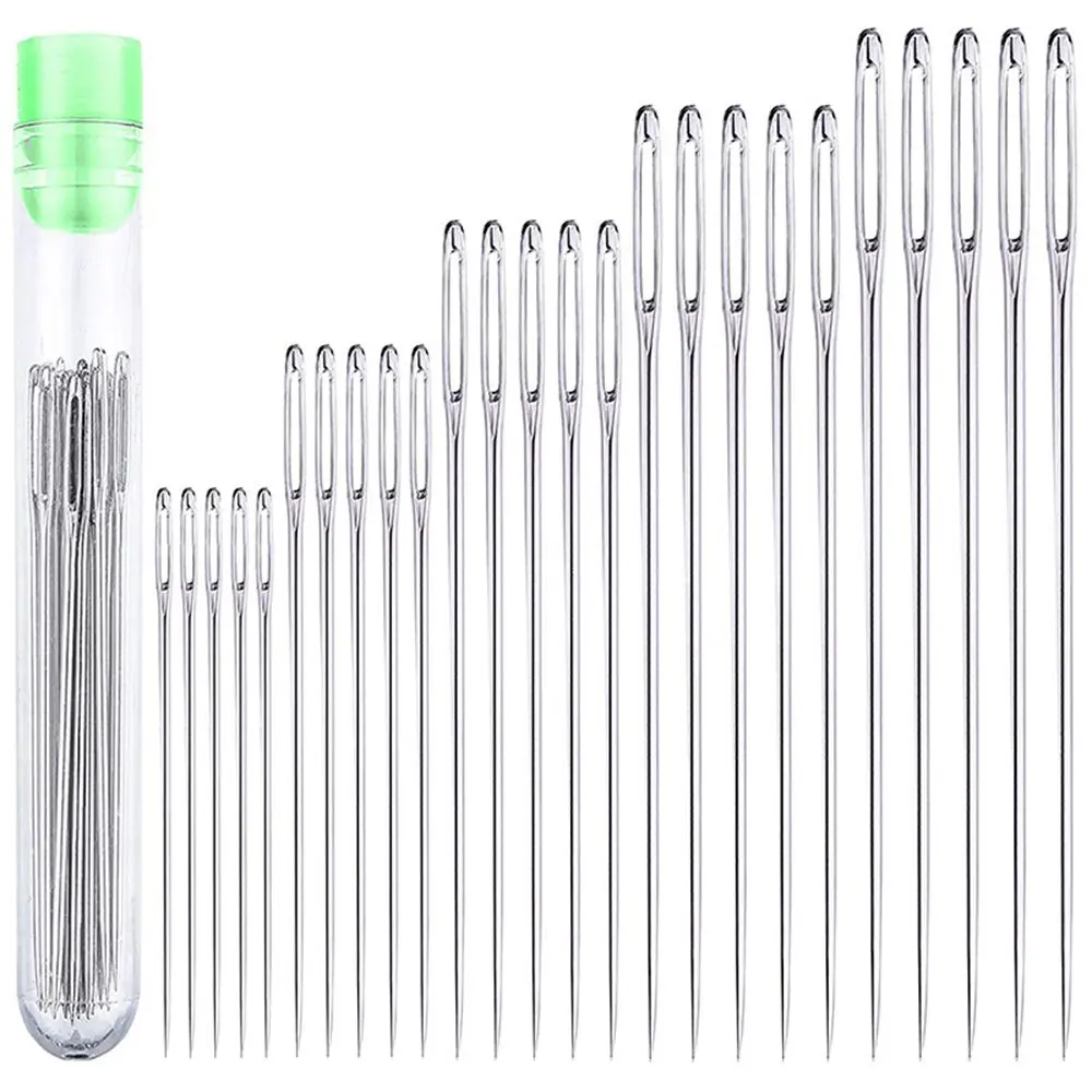25/30pcs Thread Needle Knitting Needle Leather Embroidery Large Eye Stitching Needles Cross Stitch Blunt Sewing Needles Hand Sewing Needles