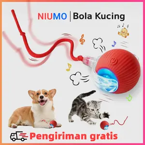 Mainan interaktif elektrik anak kucing dengan bola bergulir otomatis, meniru mainan kejar-kejaran ekor palsu tikus