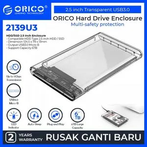 ORICO 2139U3 2.5 inch Transparent USB3.0 Hard Drive Enclosure