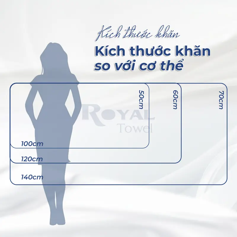 Khăn tắm khách sạn Royal 60x120cm với sợi bông cotton dày thấm hút tốt Nhà Tắm 7