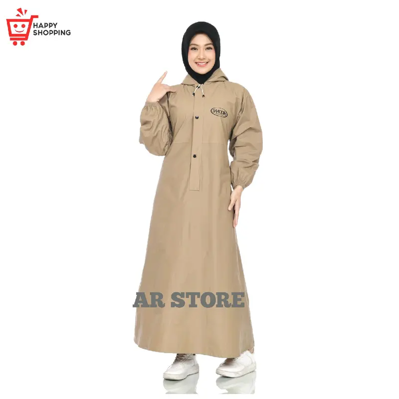 SMOOTH Jas Hujan Premium Anti Rembes Model Gamis Wanita Dewada Bahan 0,25 Original 3