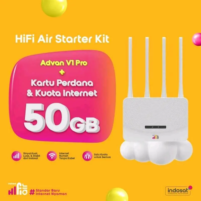 Indosat Hifi Air Indosat IM3 Starter Kit Advan V1 Pro dengan Kartu Perdana (Full Set)