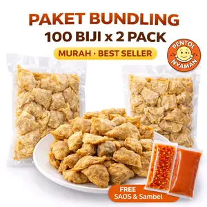 Paket Bundling Pentol Tahu Madura Frozen Isi 100 Biji x 2 Pack Murah Best Seller Free Saos & Sambel Pentol Nyaman