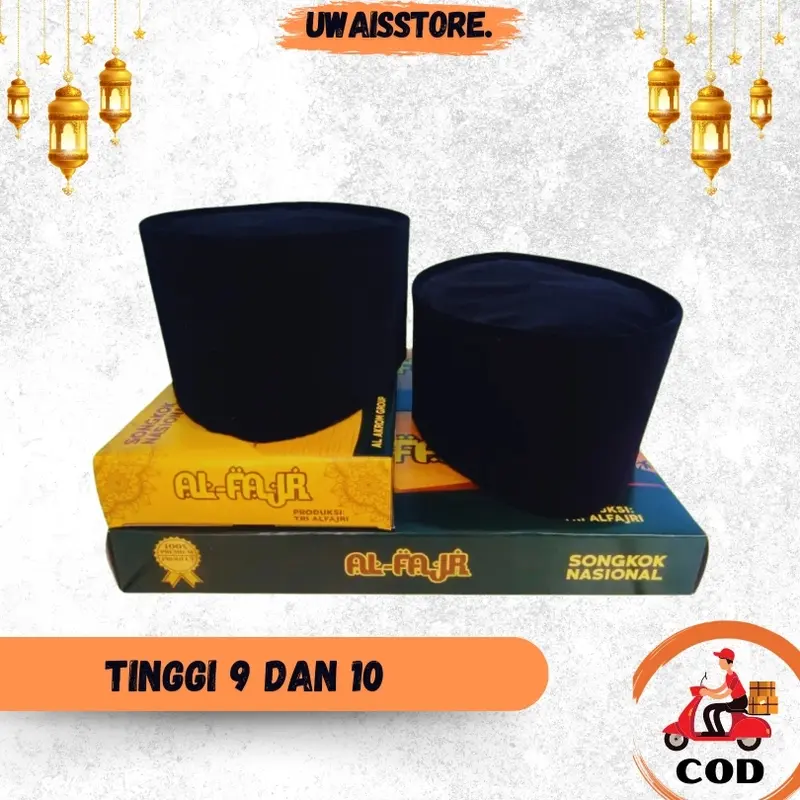 Peci Songkok Kopiah Hitam Polos 9 cm dan 10 cm Anak dan Dewasa Muslim Murah Berkualitas 1
