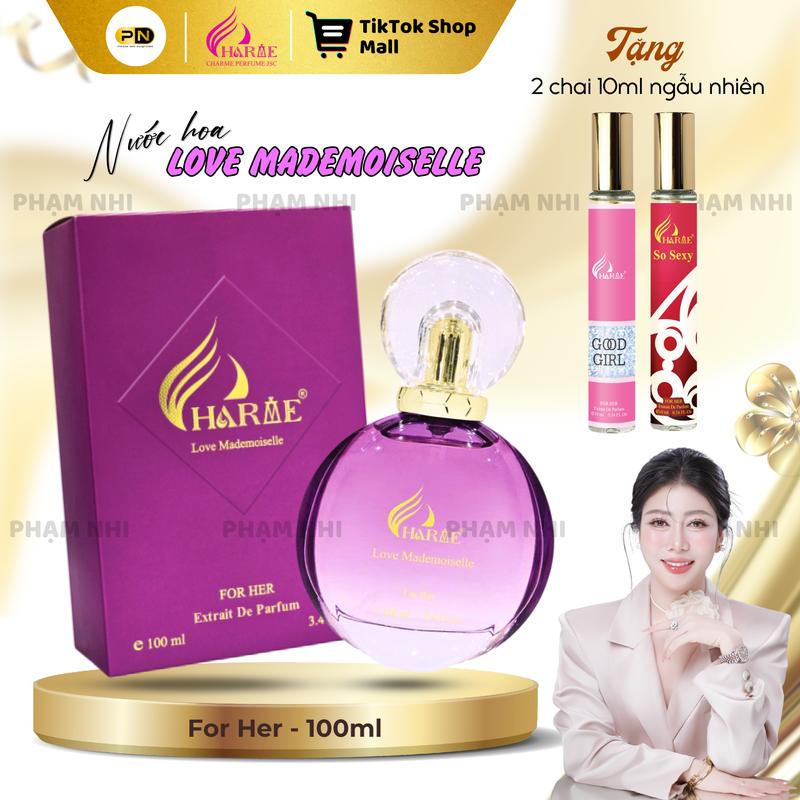 Nước Hoa LOVE MADEMOISELLE 100ml dành cho Nữ Tặng 2 chai 10ml ngẫu nhiên - H R V E