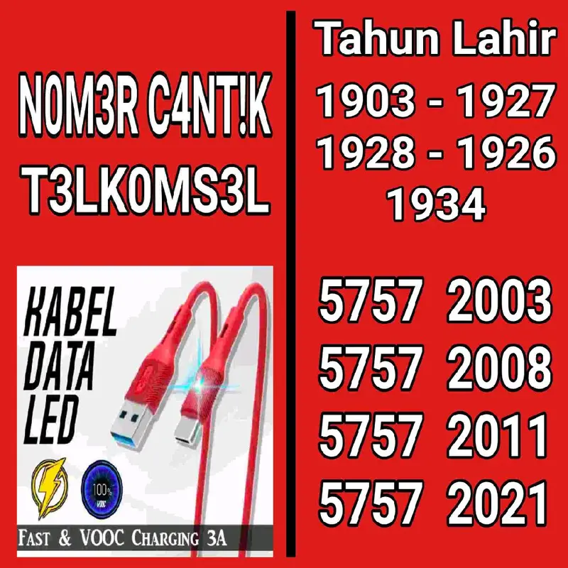 N0c4n S!mp4t! Kabel Data Merah Fast Charging 0