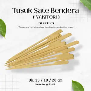 (100 PCS) Tusuk sate Yakitori / Tusuk sate Bendera / Dayung