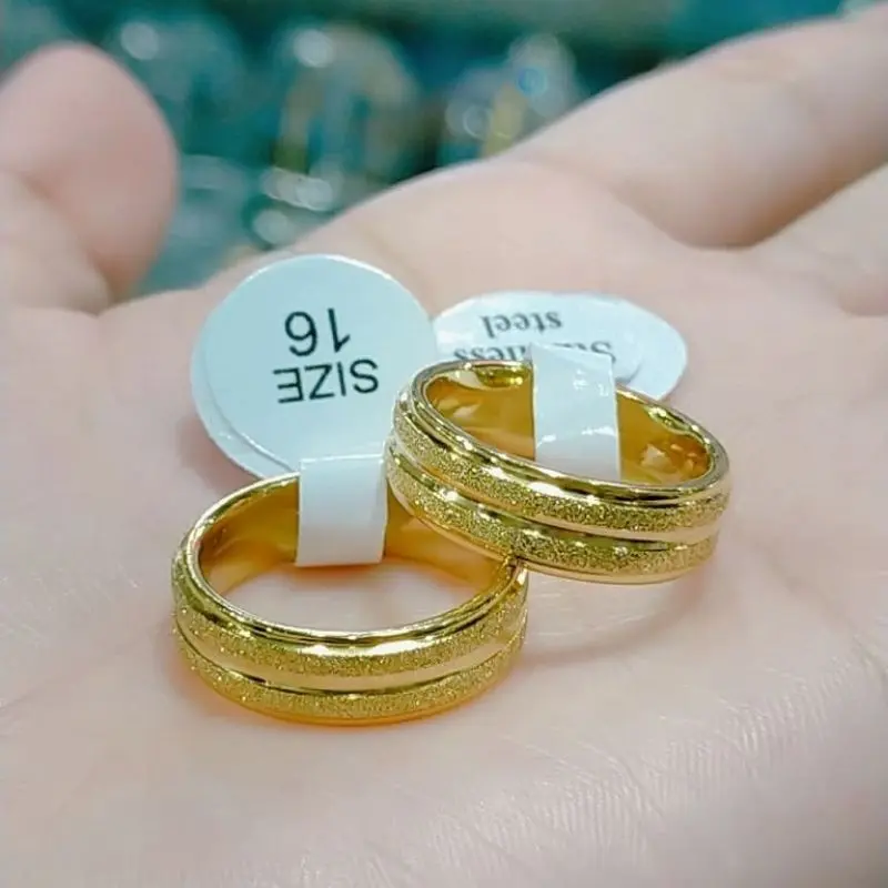 ( COD ) Cincin couple titanium gold (harga 2 pcs cincin) 2