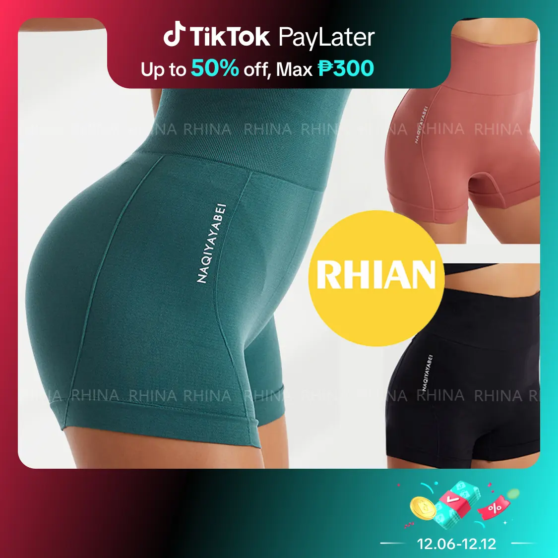 Rhian High waist Sporty Short abdomen tight Yoga Seamless running fitness gym shorts for women