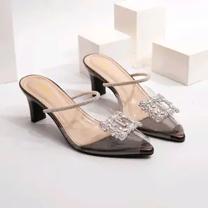 Penelove Sepatu Heels Wanita Pesta Adk Shoes Premium Silver Tipe Hak Cuba Anti Licin Ukuran 37-41 Coquette Sandal Elegan & Anggun