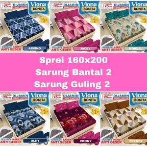 RC SPREI BONITA VIONA 160X200 T.25Cm Queen Size Double Karet