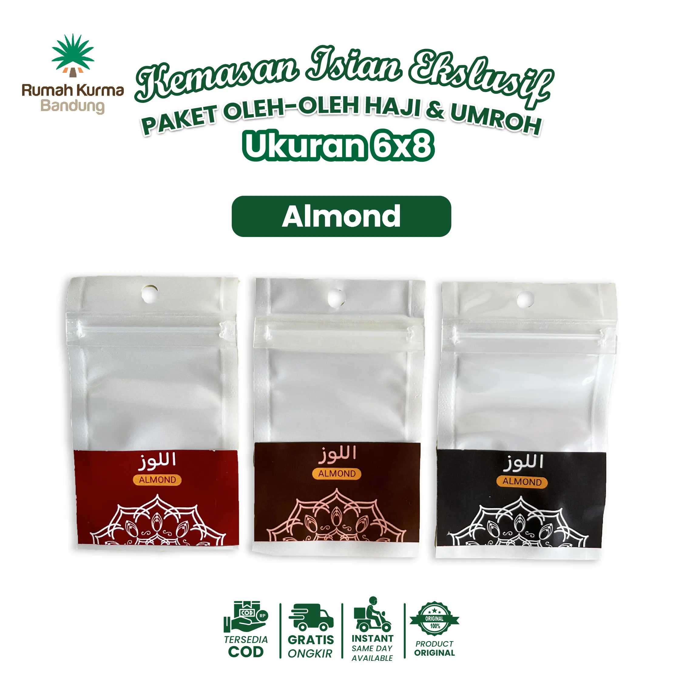 Kemasan Klip Eksklusif Satuan Motif Kembang Souvenir Oleh Oleh Haji Umroh Hitam Coklat Maroon