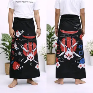 SARUNG BATIK LUKIS MOTIF SHINOBI MERAH - SARUNG BUDAYA -SARUNG LUKIS- SOBAT GURUN- SARUNG MURAH