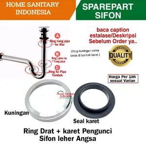Ring drat Pengunci pengencang Tiang sifon ke afur Ring leher angsa kuningan + karet