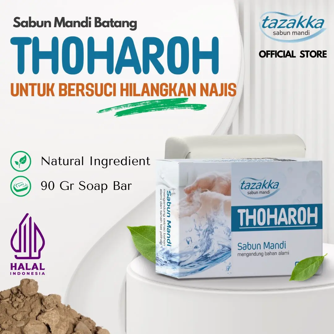 Sabun Tanah Liat Bersuci Penghilang Najis Anjing Thaharah Herbal Tazakka Bodywash Mandi - Isi 90 Gram Soap