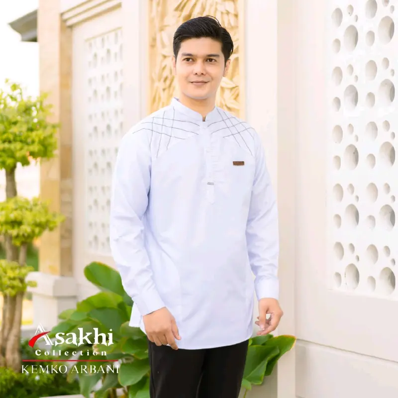 Baju koko Atasan Motif Arbani Lengan Panjang Original Asakhi Collection Pria Dewasa Kemko Kurta Katun Toyobo Coksu 3