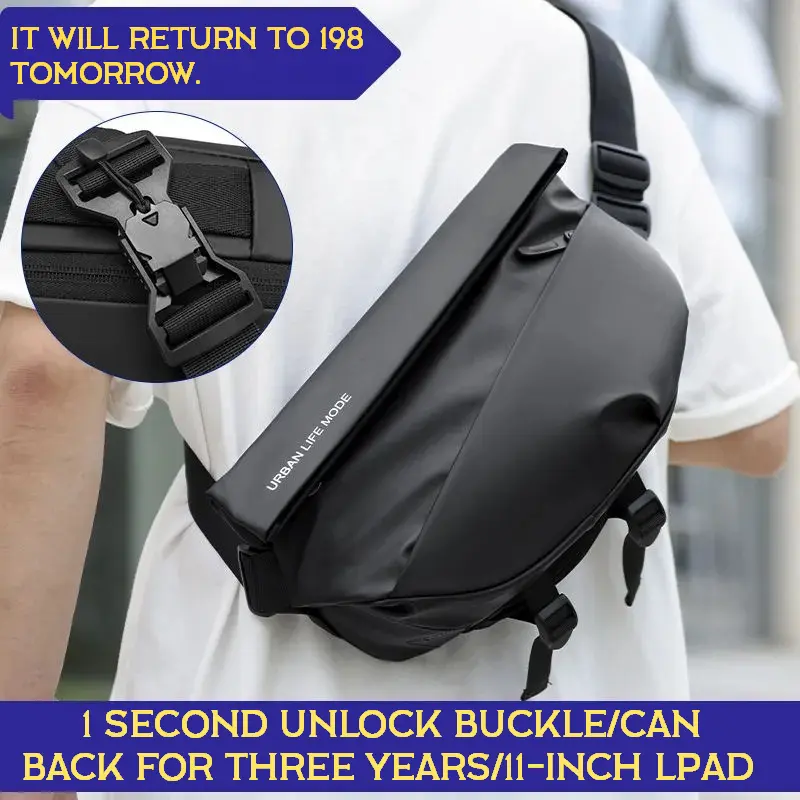 Crossbody bag Men's large capacity fashion motorcycle crossspan shoulder bag Sports backpack crossbody bag men's riding cross bag messenger  bag leastat  original