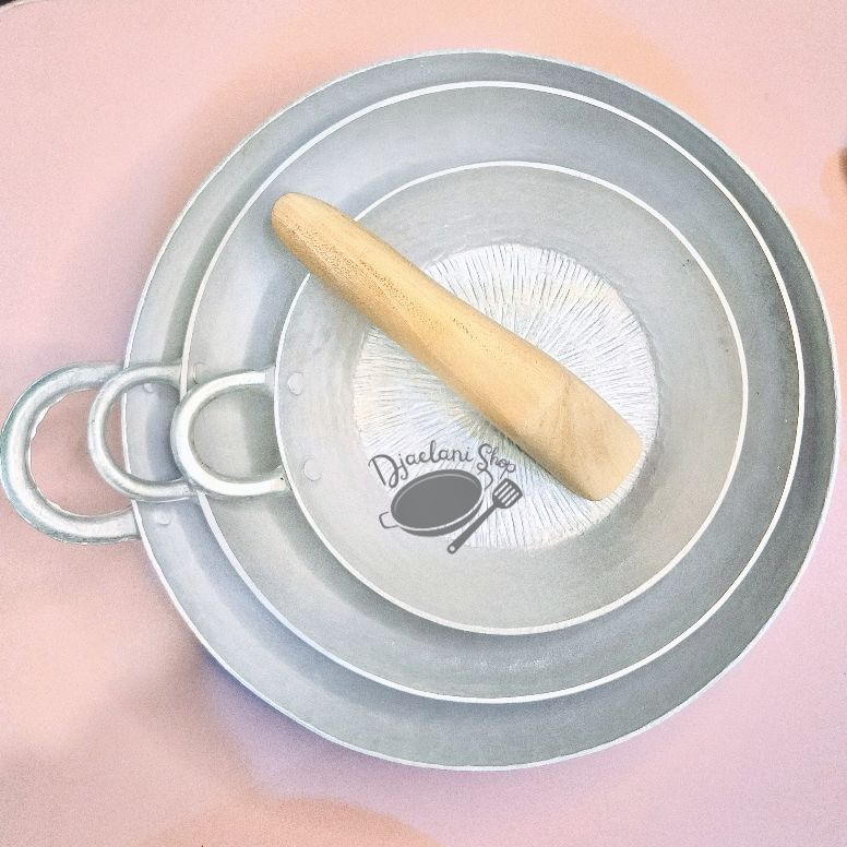 Cobek Kuping Asli Garut Diamete 17cm-19cm-25cm-29cm Anti Lengket dan Anti Karat - Kitchenware