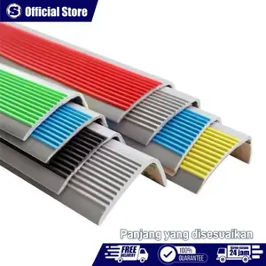 2 Meter Lis Tangga Pengaman Anti Selip Type L 5cm KARET Step Nosing + Perekat 3M