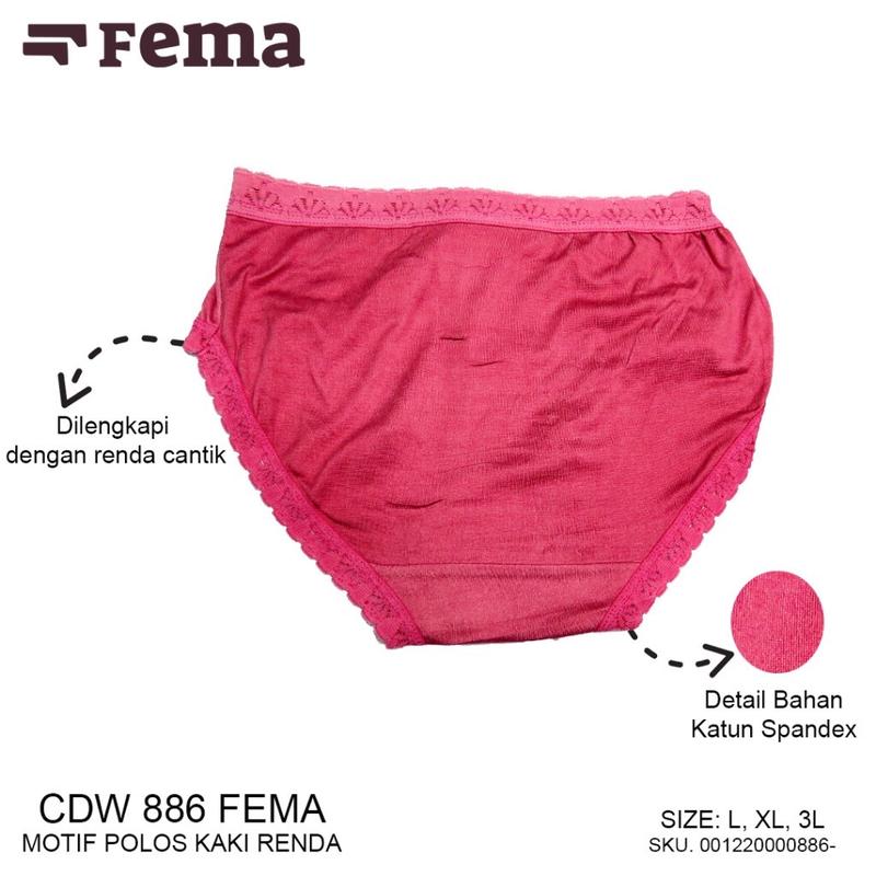 Kesyamartgrosir - 12Pcs CD Fema 883 886 Celana Dalam Wanita Katun Renda Nyaman Spandex Pita Dewasa 5