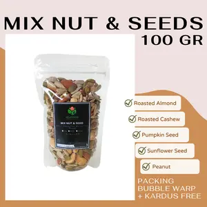 MIX NUT & SEEDS 100 GRAM PREMIUM 5 VARIAN - ALMOND METE MEDE BIJI BUNGA MATAHARI PUMPKIN Food Cemilan Snack