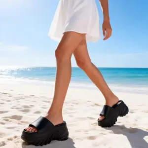 Sandal Wanita Wedges Sendal Selop Tinggi EVA Jelly Karet Kekinian Antislip Empuk Ringan Premium