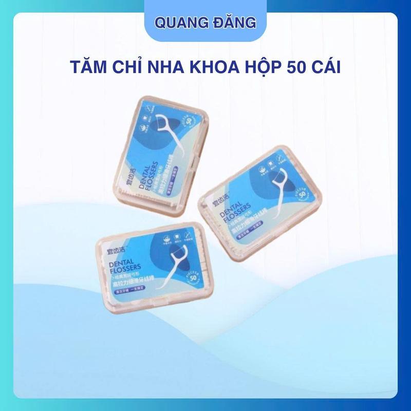 Tăm Chỉ Nha Khoa Hộp 50 Cây - Tăm Chỉ Vệ Sinh Răng Miệng - Bảo Về Răng Miệng Sạch Sẽ
