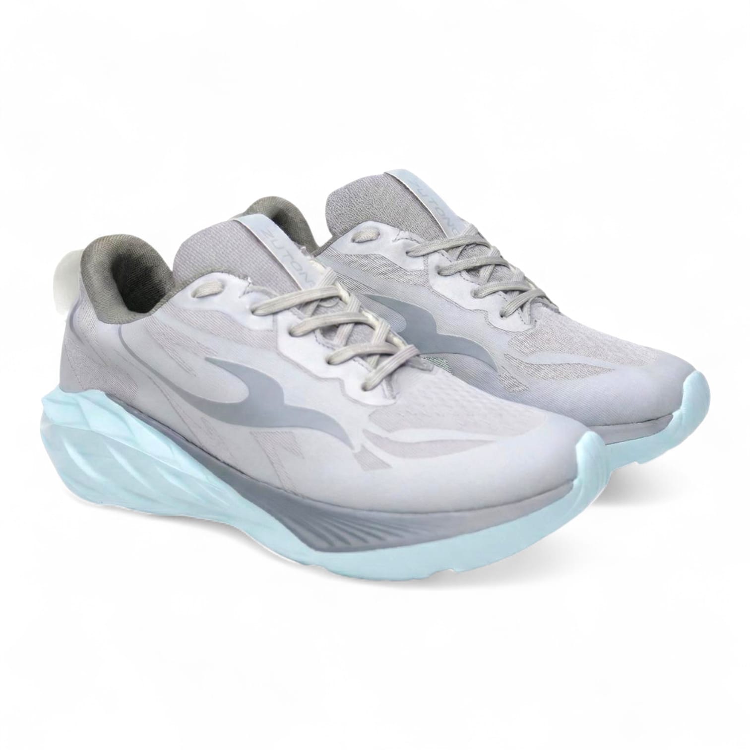 Zutons Racer Fast - Sepatu Olahraga Lari Unisex Abu Hitam Ultra Lightweight & Premium Breathability untuk Running Jogging dan Latihan Kebugaran Pria Outdoor dengan Desain Modern dan Sol Anti-Slip