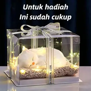 Boneka Kucing Meong Interaktif | Sentuhan & Bunyi Nyata | Dekorasi Meja Kerja