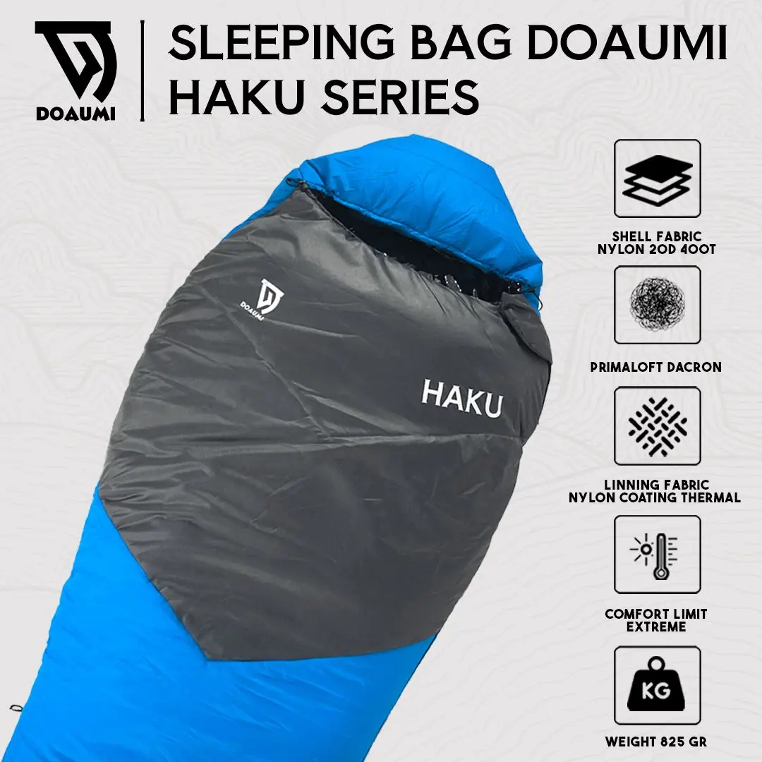 SLEEPING BAG DOAUMI PRIMALOFT DACRON COATING THERMAL KANTUNG TIDUR CAMPING ULTRALIGTH HIKING