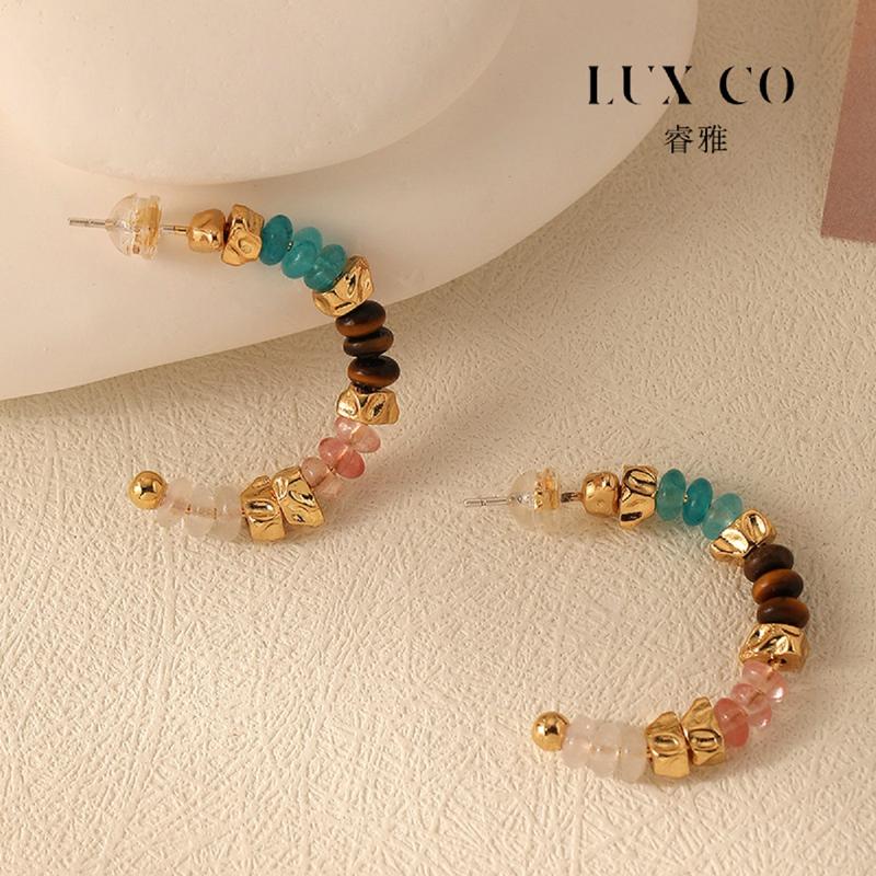 Lux Co.Talazuli blue  and Bohemian green necklace and earringws set. 6