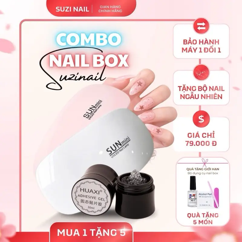 [ TẶNG NAILBOX] COMBO MÁY HƠ VÀ GEL GẮN NAIL LÀM TẠI NHÀ SUZINAIL TẶNG NAILBOX VÀ 5 MÓN PHỤ KIỆN DÀNH CHO NỮ CHẮC BỀN